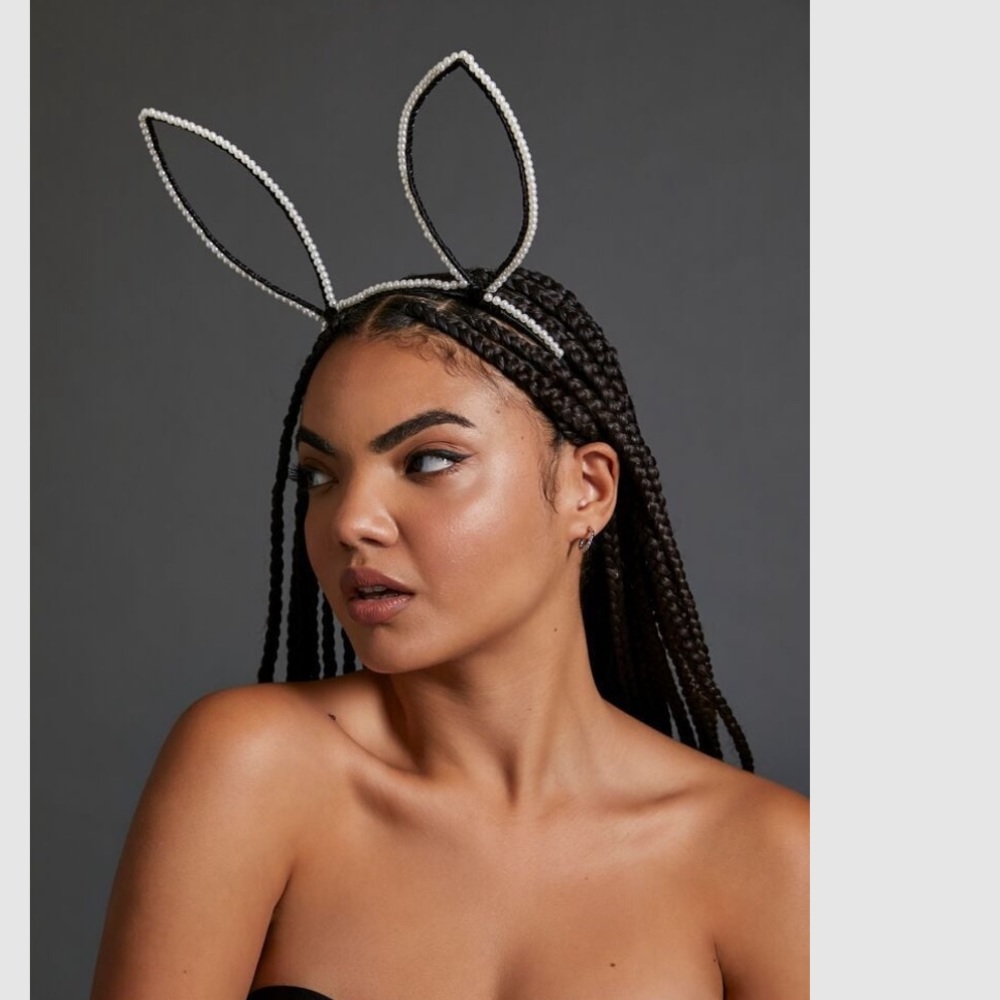 Faux Pearl Bunny Ear Headband
